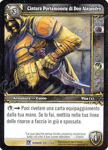 HONOR 156 / 208 Cintura Portamonete di Don Alejandro rara -NEAR MINT-