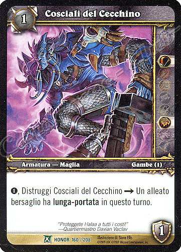 HONOR 160 / 208 Cosciali del Cecchino non comune -NEAR MINT-