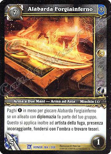 HONOR 184 / 208 Alabarda Forgiainferno rara -NEAR MINT-