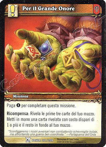 HONOR 201 / 208 Per il Grande Onore comune -NEAR MINT-