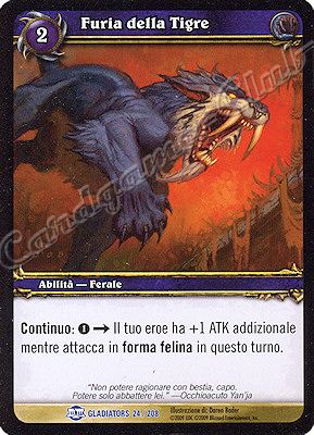 GLADIATORS 024 / 208 Furia della Tigre rara -NEAR MINT-