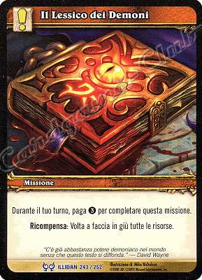 ILLIDAN 243 / 252 Il Lessico dei Demoni rara -NEAR MINT-