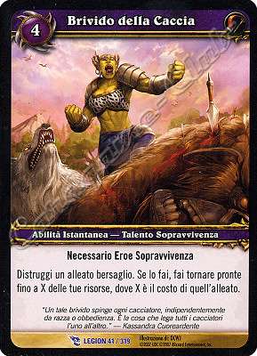 LEGION 041 / 319 Brivido della Caccia rara -NEAR MINT-