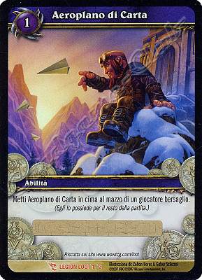 LEGION LOOT 1 / 3 Aeroplano di Carta leggendaria -NEAR MINT-