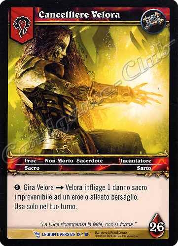LEGION OVERSIZE 12/18 Cancelliere Velora rara oversize -NEAR MINT-