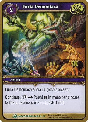MAGTHERIDON RAID 12/43 Furia Demoniaca non comune -NEAR MINT-