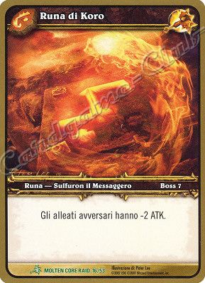 MOLTEN CORE RAID 16/53 Runa di Koro non comune -NEAR MINT-