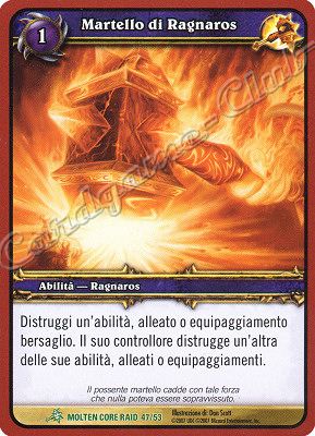MOLTEN CORE RAID 47/53 Martello di Ragnaros non comune -NEAR MINT-
