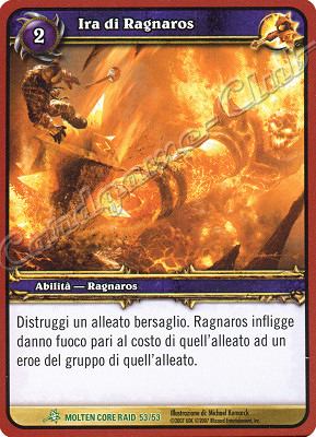 MOLTEN CORE RAID 53/53 Ira di Ragnaros non comune -NEAR MINT-