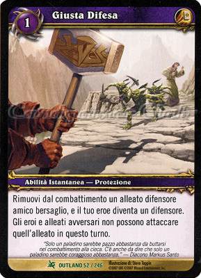 OUTLAND 052 / 246 Giusta Difesa non comune -NEAR MINT-