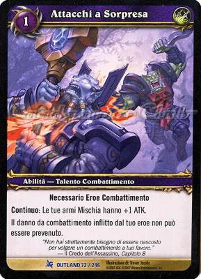 OUTLAND 072 / 246 Attacchi a Sorpresa rara -NEAR MINT-