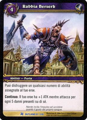 OUTLAND 091 / 246 Rabbia Berserk rara -NEAR MINT-