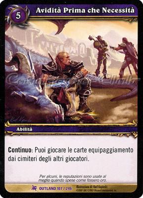 OUTLAND 107 / 246 Avidita' Prima che Necessita' epica -NEAR MINT-