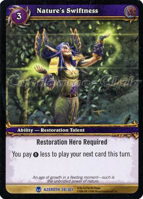 AZEROTH 028 / 361 Nature's Swiftness rara -NEAR MINT-