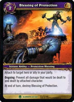 AZEROTH 063 / 361 Blessing of Protection non comune -NEAR MINT-