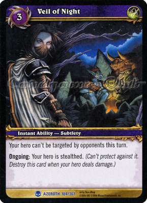 AZEROTH 104 / 361 Veil of Night rara -NEAR MINT-