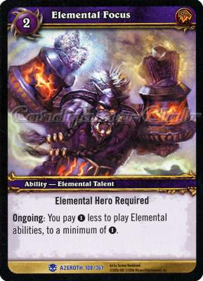 AZEROTH 108 / 361 Elemental Focus rara -NEAR MINT-