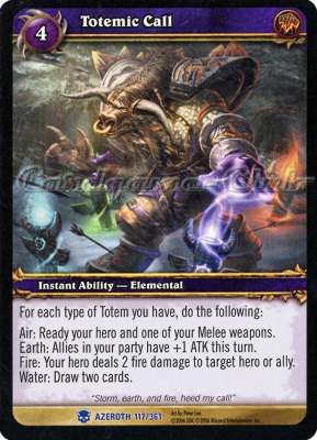 AZEROTH 117 / 361 Totemic Call rara -NEAR MINT-