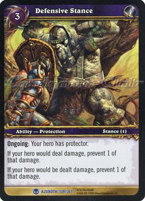 AZEROTH 139 / 361 Defensive Stance rara -NEAR MINT-