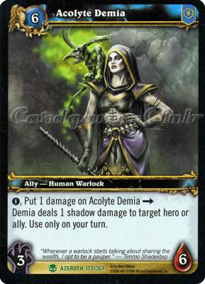 AZEROTH 173 / 361 Acolyte Demia non comune -NEAR MINT-