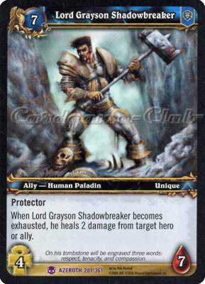 AZEROTH 201 / 361 Lord Grayson Shadowbreaker epica -NEAR MINT-