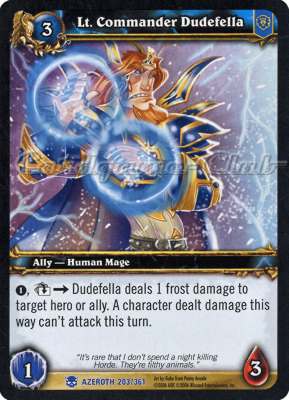 AZEROTH 203 / 361 Lt. Commander Dudefella rara -NEAR MINT-