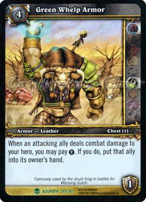 AZEROTH 291 / 361 Green Whelp Armor non comune -NEAR MINT-