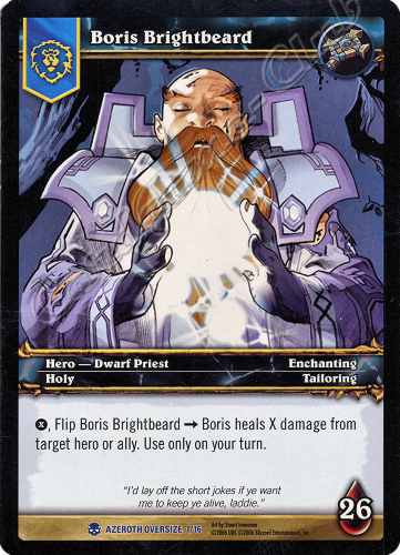 AZEROTH OVERSIZE 01/16 Boris Brightbeard oversize rara oversize -NEAR MINT-