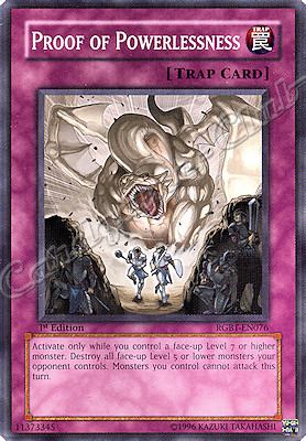 RGBT-EN076 Proof of Powerlessness comune 1st Edition -NEAR MINT-