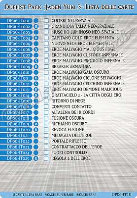 DP06-IT10 Jaden Yuki 3 Lista delle carte comune (IT) -NEAR MINT-