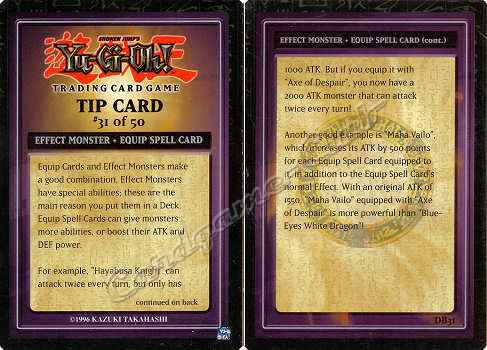 DB31 Effect Monster + Equip Spell Card comune -NEAR MINT-
