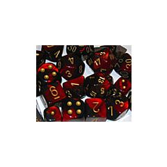 dado Gemini Black-Red/gold confezione da 7 pezzi CHX26433