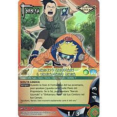 NI-278 Naruto Uzumaki & Shikamaru Nara rara foil -NEAR MINT-