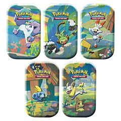 Mini Tin da collezione Amici di Galar 5 Tin: Ponyta di Galar, Grookey e Wooloo, Scorbunny, Sobble e Rookidee, Yamper e Morpeko (IT)