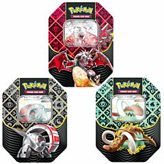 Scarlatto e Violetto Destino di Paldea Set 3 Tin da Collezione: Charizard ex, Grandizanne ex e Solcoferreo ex (IT)